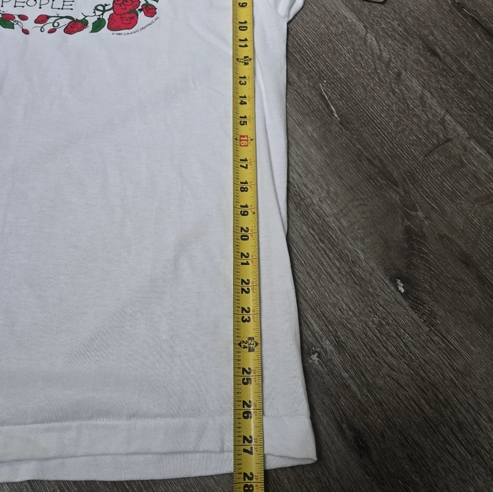 Vintage 90s Teacher Berry Cotton White Red Short Sleeve Shirt Size Large - Picture 12 of 13